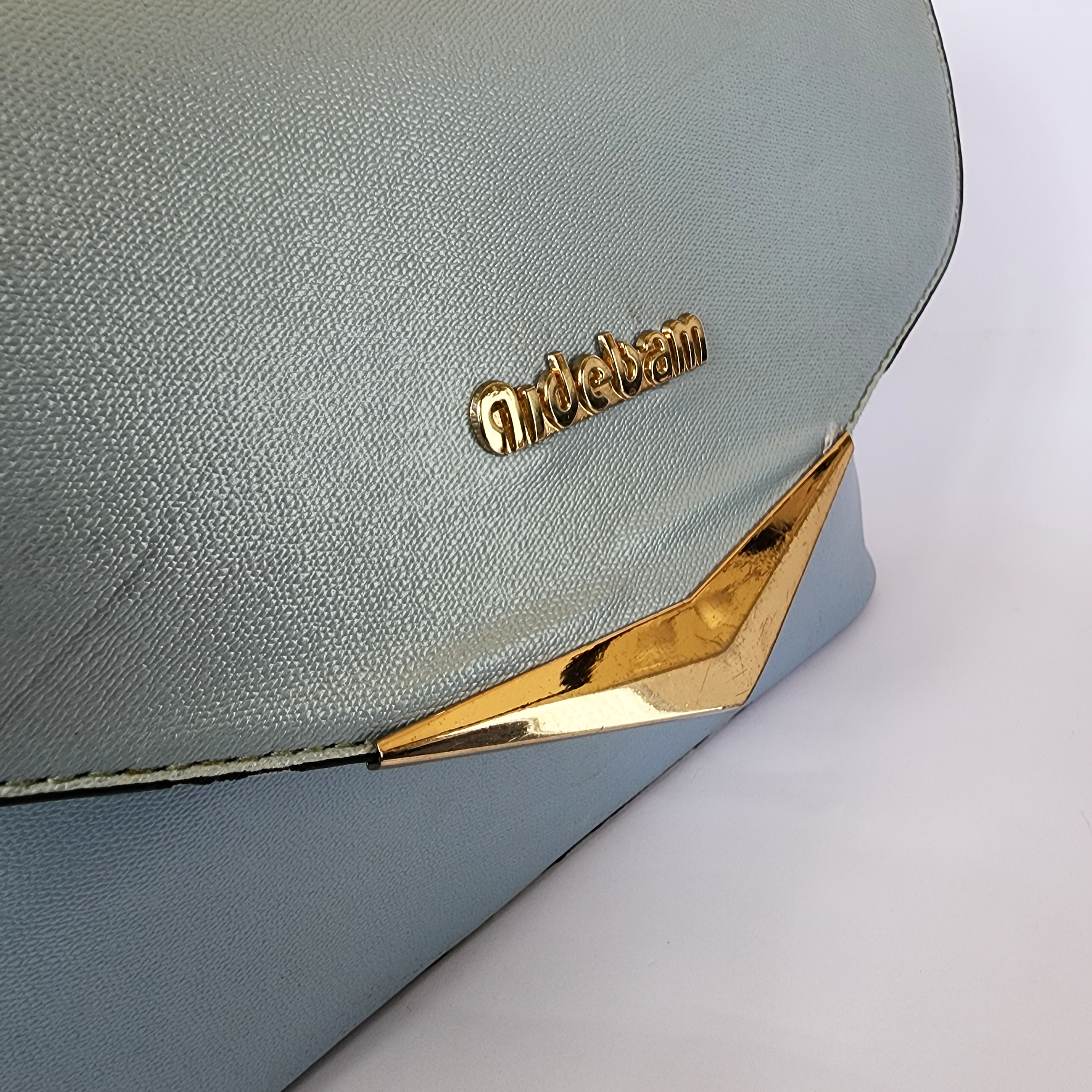 Iridescent Two-Tone Satin Flap Bag