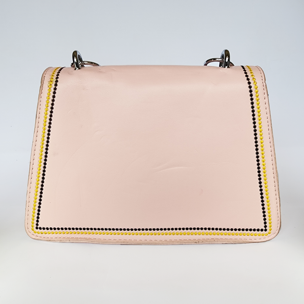 Charles & Keith Embroidered Flap Bag in Soft Pink