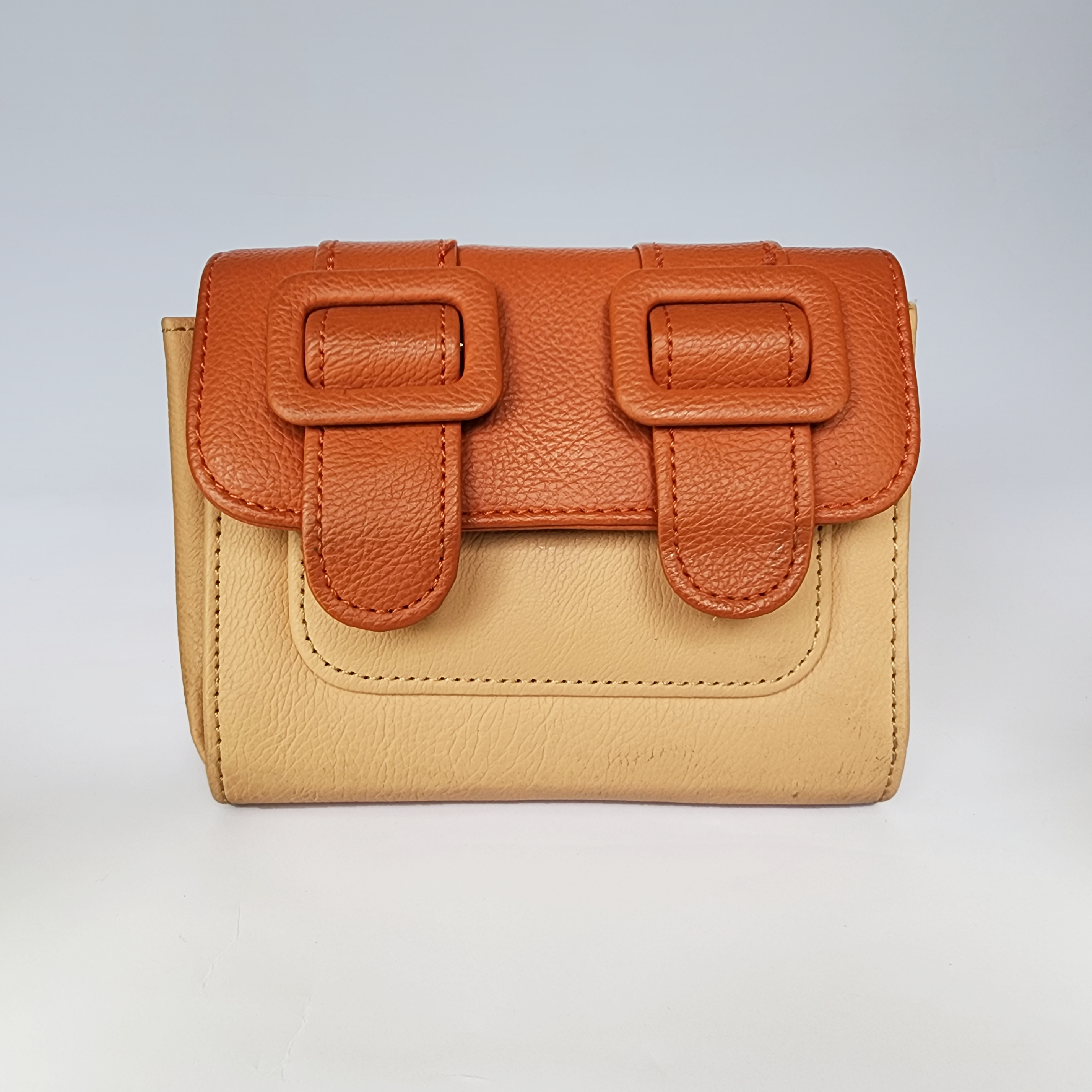 Terracotta & Tan Pebbled Box Bag