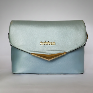 iridescent two tone satin flap bag