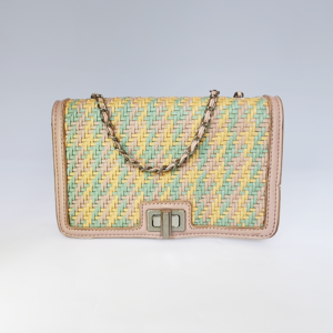 charles & keith pastel woven chain shoulder bag