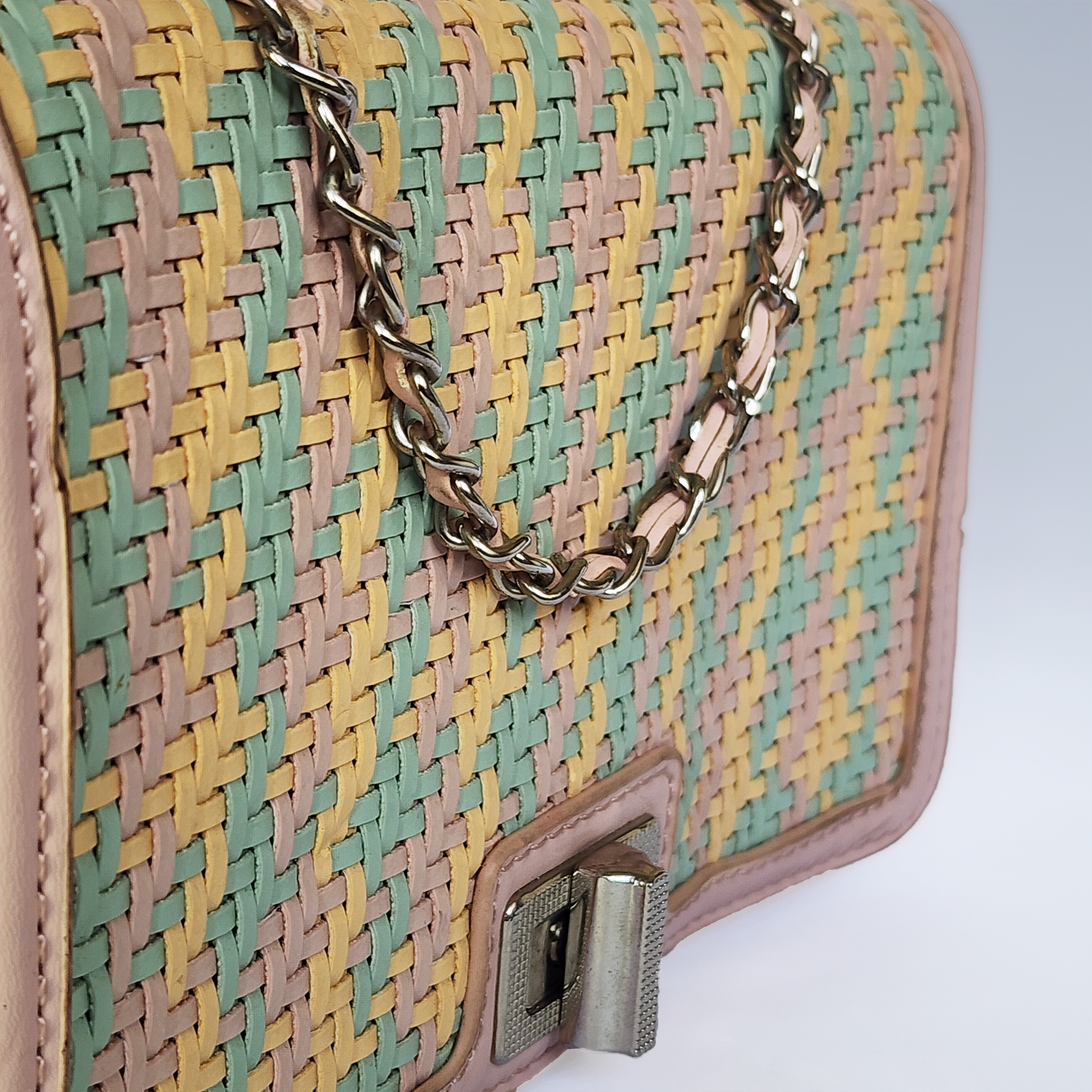 charles & keith pastel woven chain shoulder bag charles & keith pastel woven chain shoulder bag